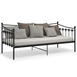 Sofa bed frame without mattress black metal 90x200 cm