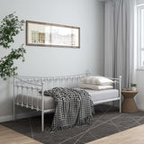 Sofa bed frame without mattress white metal 90x200 cm