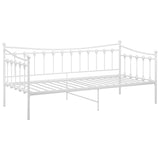 Sofa bed frame without mattress white metal 90x200 cm