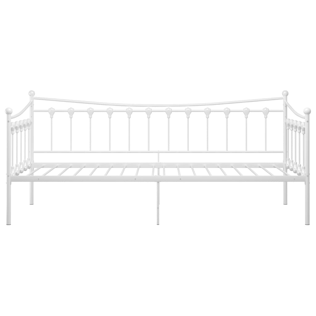 Sofa bed frame without mattress white metal 90x200 cm