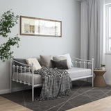 Sofa bed frame without mattress white metal 90x200 cm