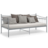 Sofa bed frame without mattress gray metal 90x200 cm