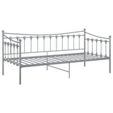 Sofa bed frame without mattress gray metal 90x200 cm