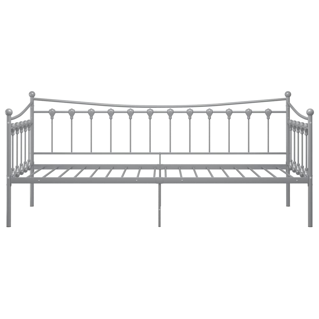 Sofa bed frame without mattress gray metal 90x200 cm