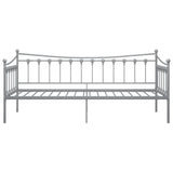 Sofa bed frame without mattress gray metal 90x200 cm