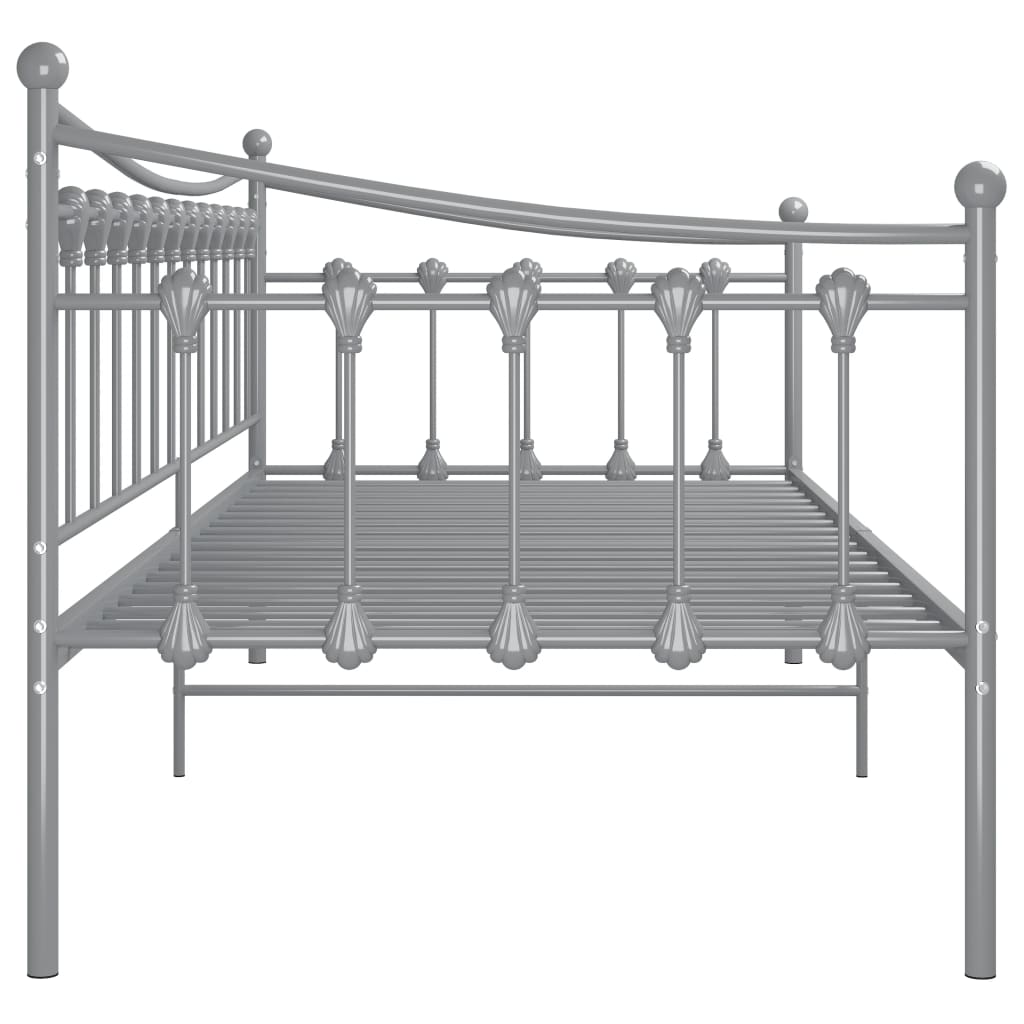 Sofa bed frame without mattress gray metal 90x200 cm