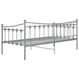 Sofa bed frame without mattress gray metal 90x200 cm