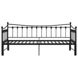 Extendable Sofa Bed Frame Without Mattress Black Metal 90x200cm