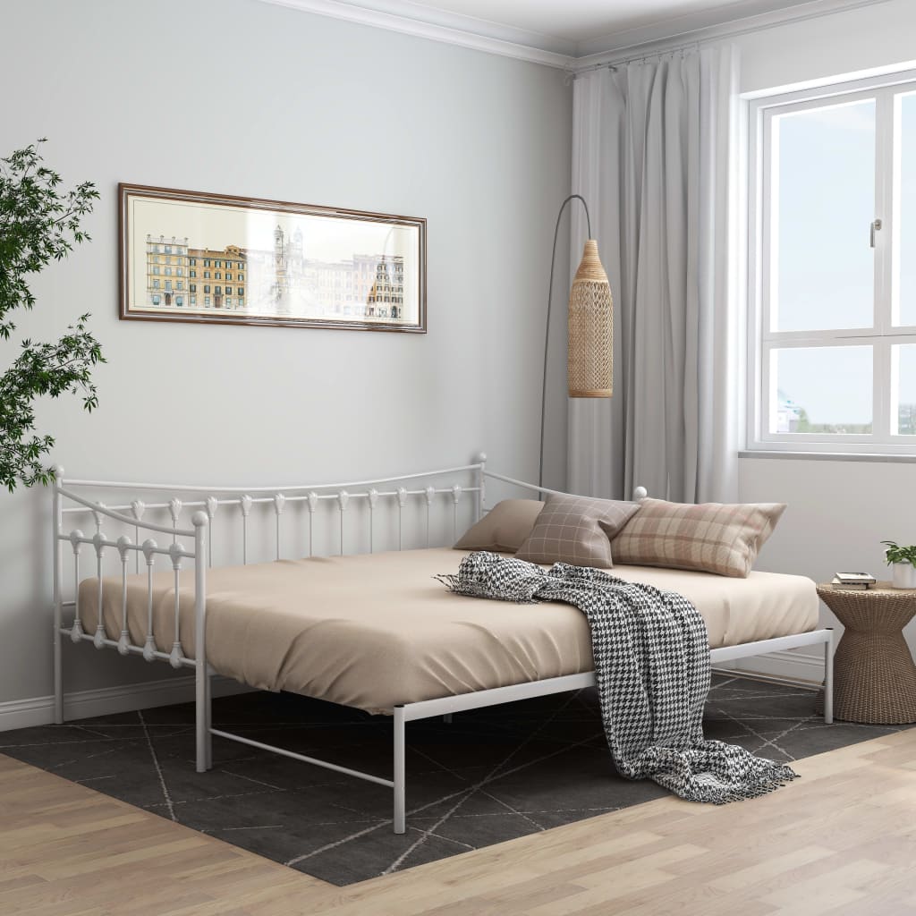 Cadre de canapé-lit extensible sans matelas blanc 90x200 cm