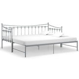 Extendable sofa bed frame without mattress gray metal 90x200cm