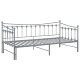 Extendable sofa bed frame without mattress gray metal 90x200cm