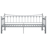 Extendable sofa bed frame without mattress gray metal 90x200cm