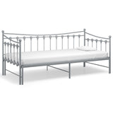 Extendable sofa bed frame without mattress gray metal 90x200cm