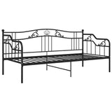 Sofa bed frame without mattress black metal 90x200 cm