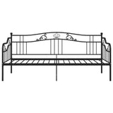 Sofa bed frame without mattress black metal 90x200 cm