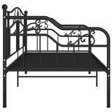 Sofa bed frame without mattress black metal 90x200 cm