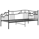 Sofa bed frame without mattress black metal 90x200 cm