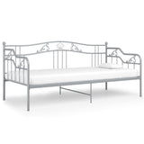 Sofa bed frame without mattress gray metal 90x200 cm