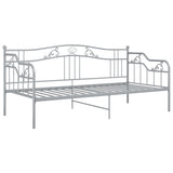 Sofa bed frame without mattress gray metal 90x200 cm