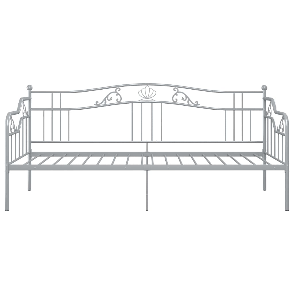 Sofa bed frame without mattress gray metal 90x200 cm