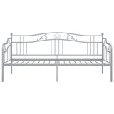 Sofa bed frame without mattress gray metal 90x200 cm