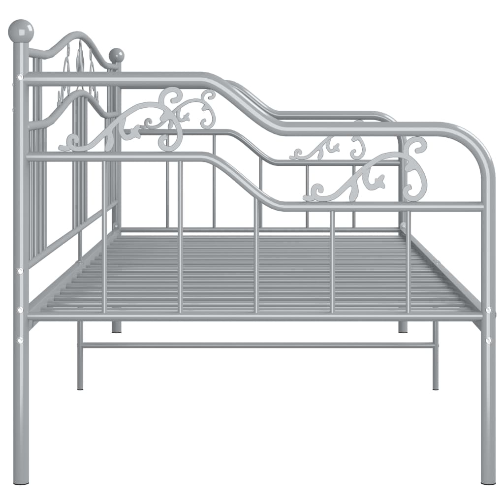 Sofa bed frame without mattress gray metal 90x200 cm