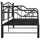 Extendable Sofa Bed Frame Without Mattress Black Metal 90x200cm