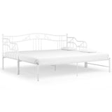 Extendable sofa bed frame without mattress white 90x200 cm