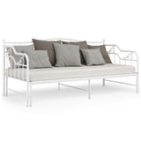 Extendable sofa bed frame without mattress white 90x200 cm