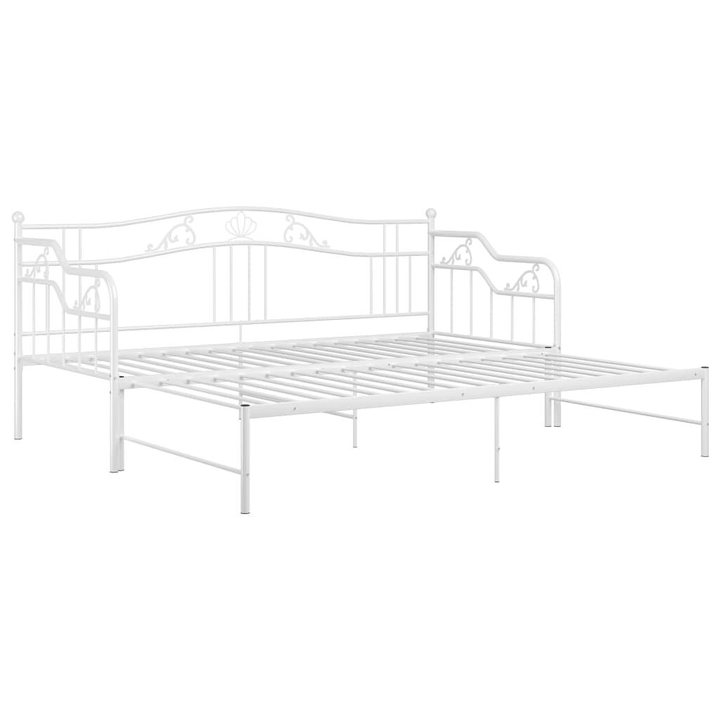 Extendable sofa bed frame without mattress white 90x200 cm