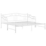 Extendable sofa bed frame without mattress white 90x200 cm