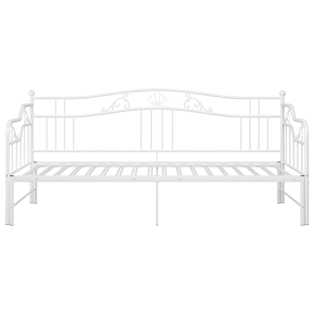 Extendable sofa bed frame without mattress white 90x200 cm