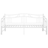 Extendable sofa bed frame without mattress white 90x200 cm