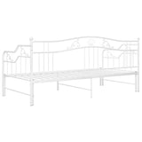 Extendable sofa bed frame without mattress white 90x200 cm