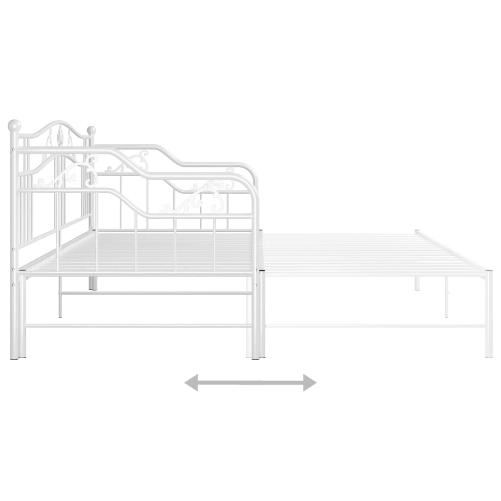 Extendable sofa bed frame without mattress white 90x200 cm