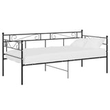 Sofa bed frame without mattress black metal 90x200 cm