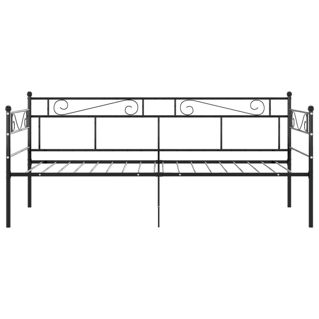 Sofa bed frame without mattress black metal 90x200 cm