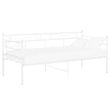 Sofa bed frame without mattress white metal 90x200 cm