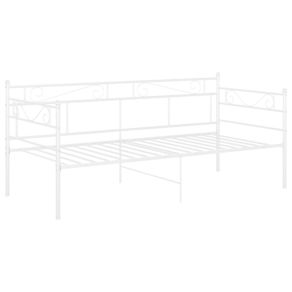 Sofa bed frame without mattress white metal 90x200 cm