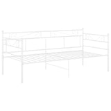 Sofa bed frame without mattress white metal 90x200 cm