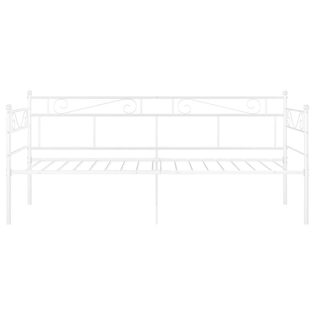 Sofa bed frame without mattress white metal 90x200 cm