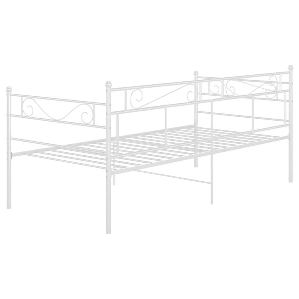 Sofa bed frame without mattress white metal 90x200 cm