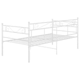 Sofa bed frame without mattress white metal 90x200 cm