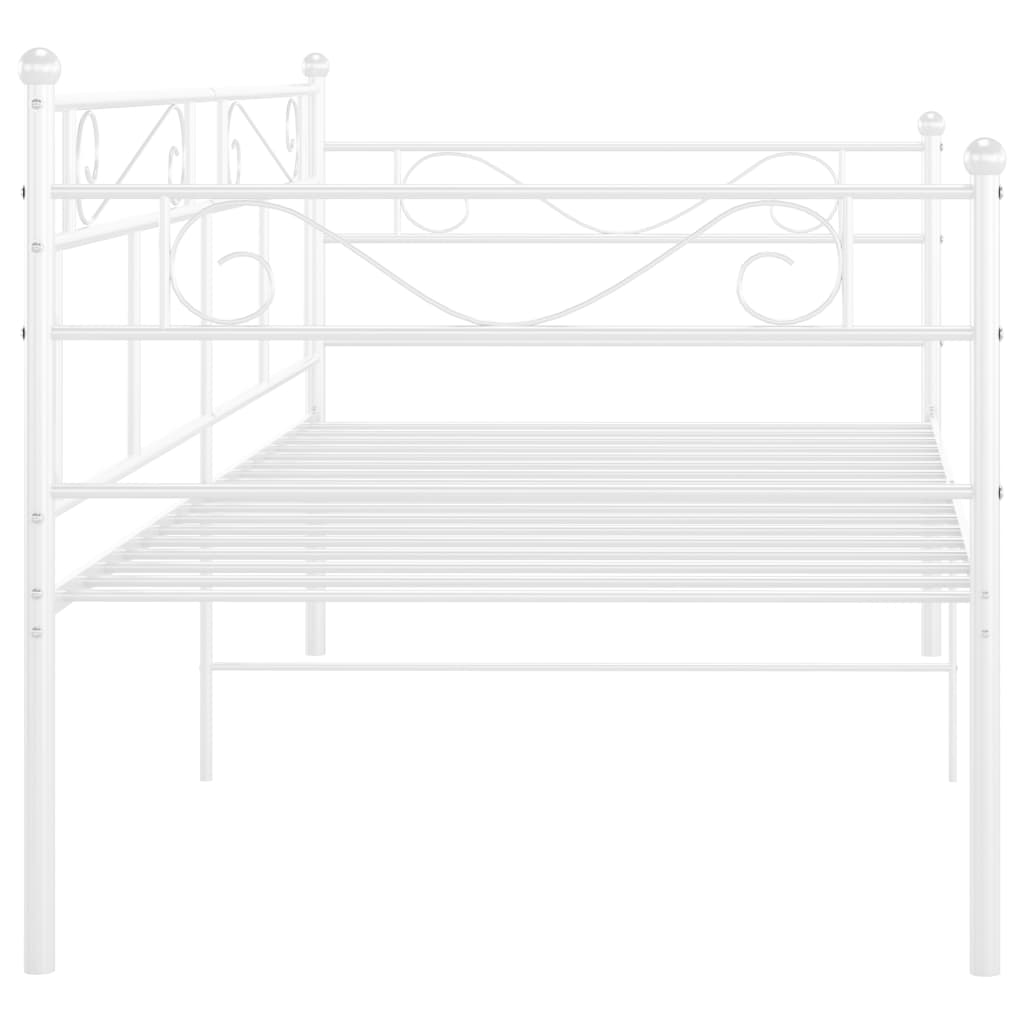 Sofa bed frame without mattress white metal 90x200 cm