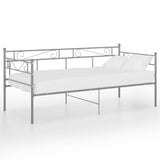 Sofa bed frame without mattress gray metal 90x200 cm