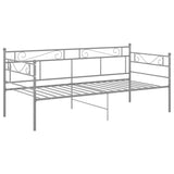 Sofa bed frame without mattress gray metal 90x200 cm