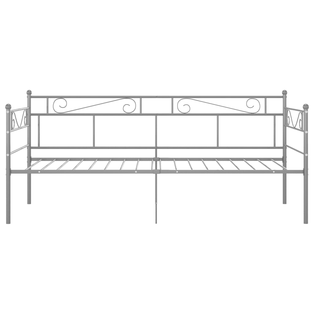 Sofa bed frame without mattress gray metal 90x200 cm