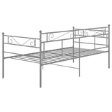 Sofa bed frame without mattress gray metal 90x200 cm