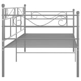 Sofa bed frame without mattress gray metal 90x200 cm