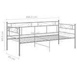 Sofa bed frame without mattress gray metal 90x200 cm